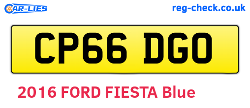 CP66DGO are the vehicle registration plates.