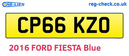 CP66KZO are the vehicle registration plates.