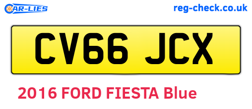 CV66JCX are the vehicle registration plates.