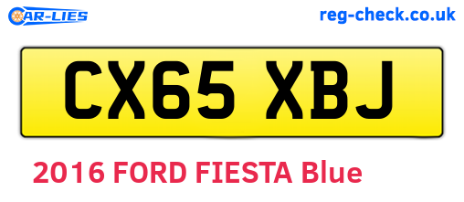 CX65XBJ are the vehicle registration plates.