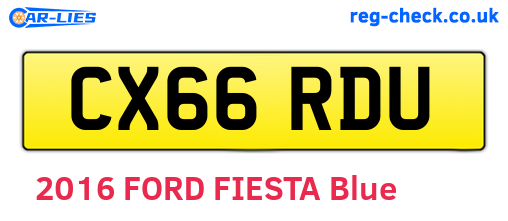 CX66RDU are the vehicle registration plates.