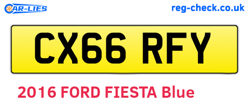 CX66RFY are the vehicle registration plates.