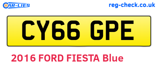 CY66GPE are the vehicle registration plates.