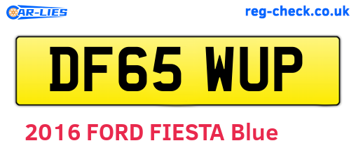 DF65WUP are the vehicle registration plates.