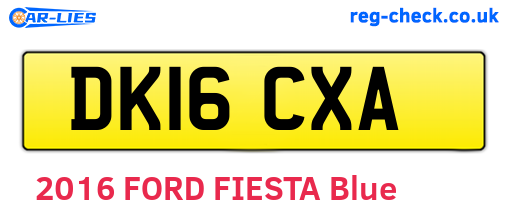 DK16CXA are the vehicle registration plates.
