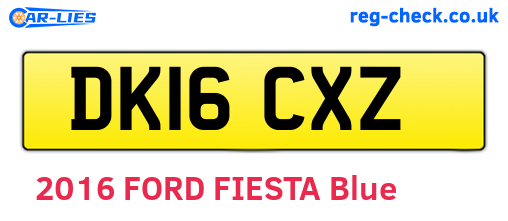 DK16CXZ are the vehicle registration plates.