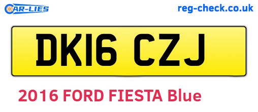 DK16CZJ are the vehicle registration plates.