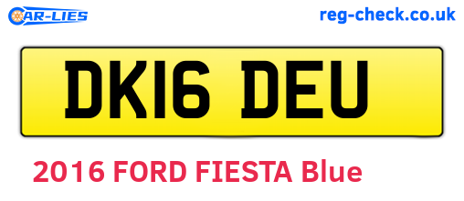 DK16DEU are the vehicle registration plates.