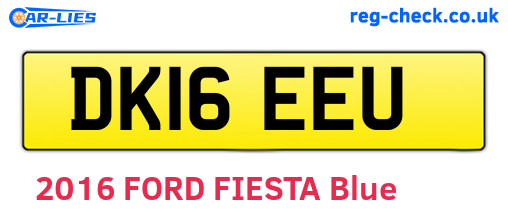 DK16EEU are the vehicle registration plates.