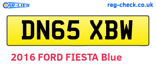 DN65XBW are the vehicle registration plates.