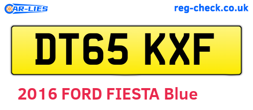 DT65KXF are the vehicle registration plates.