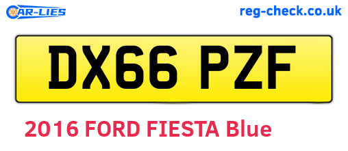 DX66PZF are the vehicle registration plates.