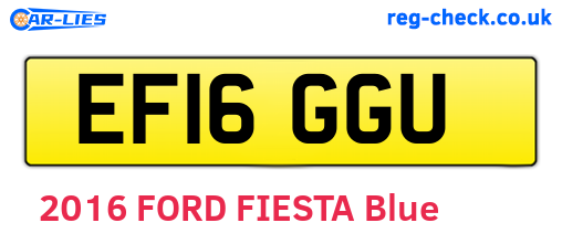 EF16GGU are the vehicle registration plates.