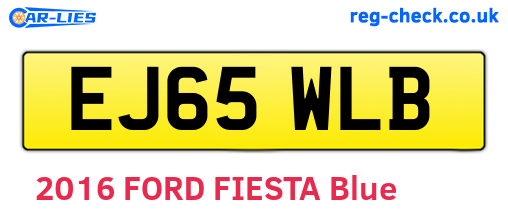 EJ65WLB are the vehicle registration plates.
