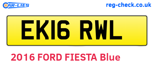 EK16RWL are the vehicle registration plates.