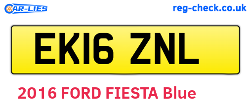 EK16ZNL are the vehicle registration plates.