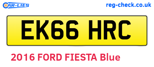 EK66HRC are the vehicle registration plates.