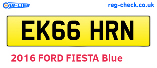 EK66HRN are the vehicle registration plates.