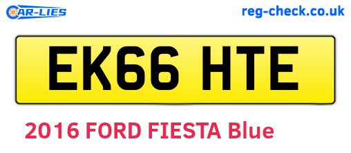 EK66HTE are the vehicle registration plates.