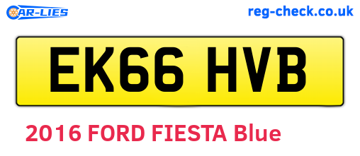 EK66HVB are the vehicle registration plates.