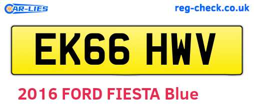 EK66HWV are the vehicle registration plates.