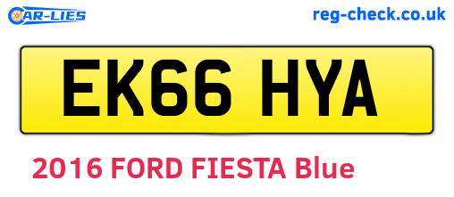 EK66HYA are the vehicle registration plates.