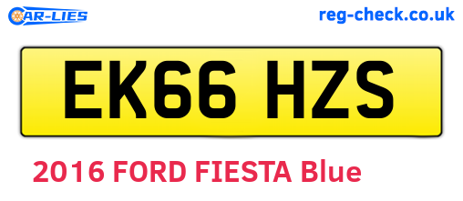 EK66HZS are the vehicle registration plates.