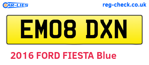 EM08DXN are the vehicle registration plates.