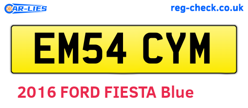 EM54CYM are the vehicle registration plates.