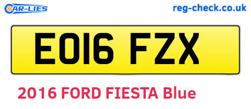 EO16FZX are the vehicle registration plates.