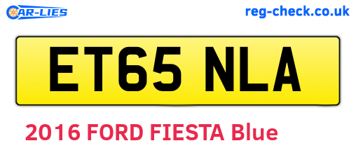 ET65NLA are the vehicle registration plates.