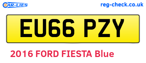 EU66PZY are the vehicle registration plates.