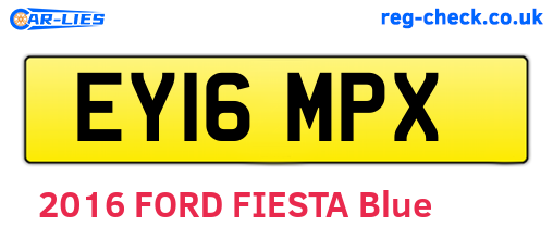 EY16MPX are the vehicle registration plates.