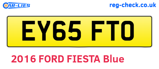 EY65FTO are the vehicle registration plates.