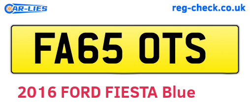 FA65OTS are the vehicle registration plates.