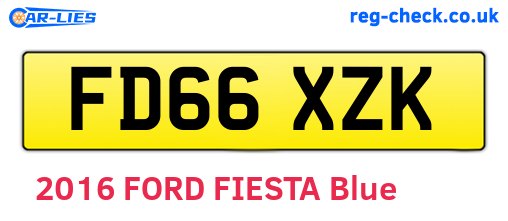 FD66XZK are the vehicle registration plates.