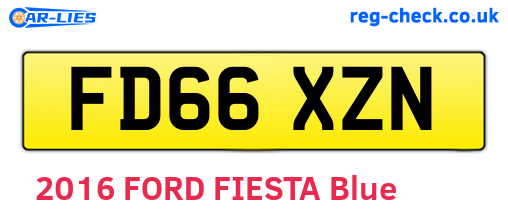 FD66XZN are the vehicle registration plates.