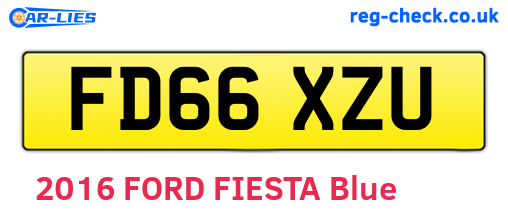 FD66XZU are the vehicle registration plates.