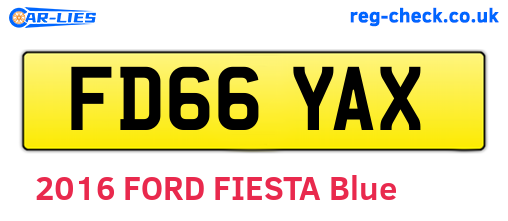 FD66YAX are the vehicle registration plates.