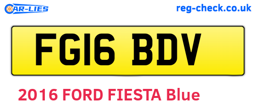 FG16BDV are the vehicle registration plates.
