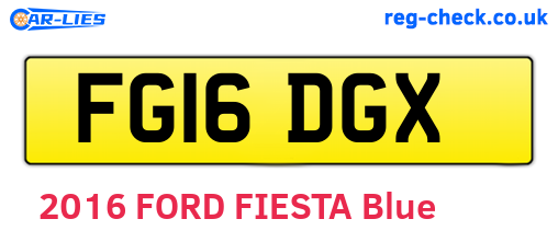 FG16DGX are the vehicle registration plates.