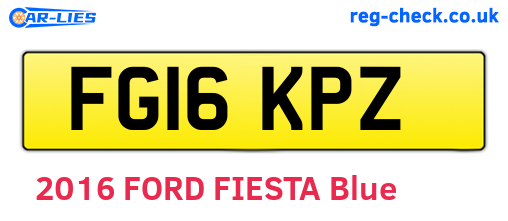 FG16KPZ are the vehicle registration plates.