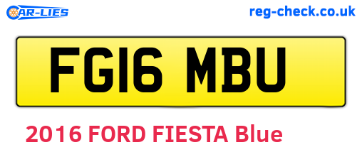 FG16MBU are the vehicle registration plates.