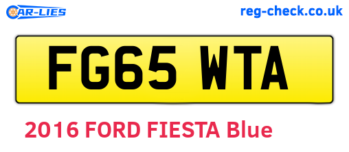 FG65WTA are the vehicle registration plates.
