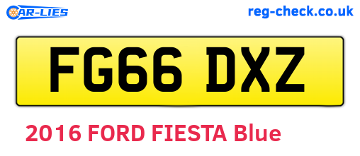 FG66DXZ are the vehicle registration plates.