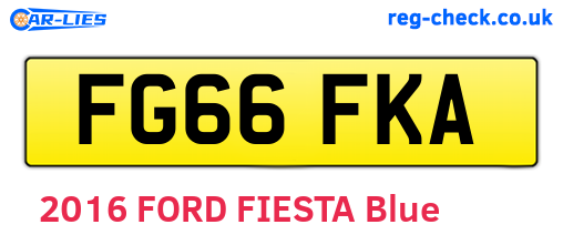 FG66FKA are the vehicle registration plates.