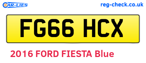 FG66HCX are the vehicle registration plates.