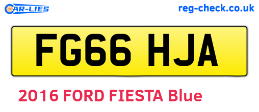 FG66HJA are the vehicle registration plates.