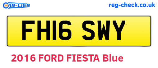 FH16SWY are the vehicle registration plates.