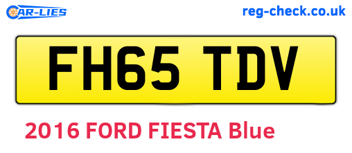 FH65TDV are the vehicle registration plates.